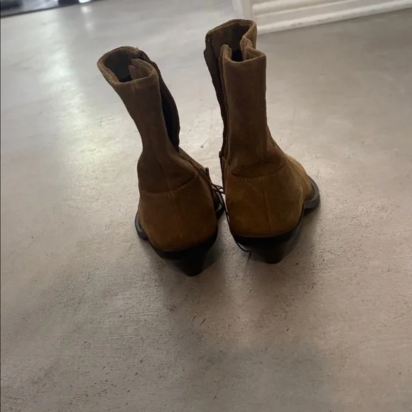 Zara Tan Suede Ankle Boots - Picture 5 of 5